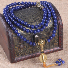 J1738 Vintage Blue Stone Bracelet Tibetan Buddhist Mala 108beads Lapis Lazuli Rosary Bracelet